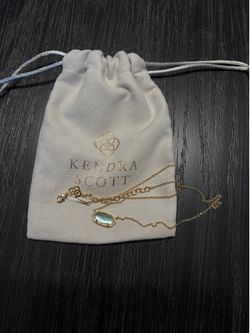 Elisa Gold Pendant Necklace in Light Blue Illusion