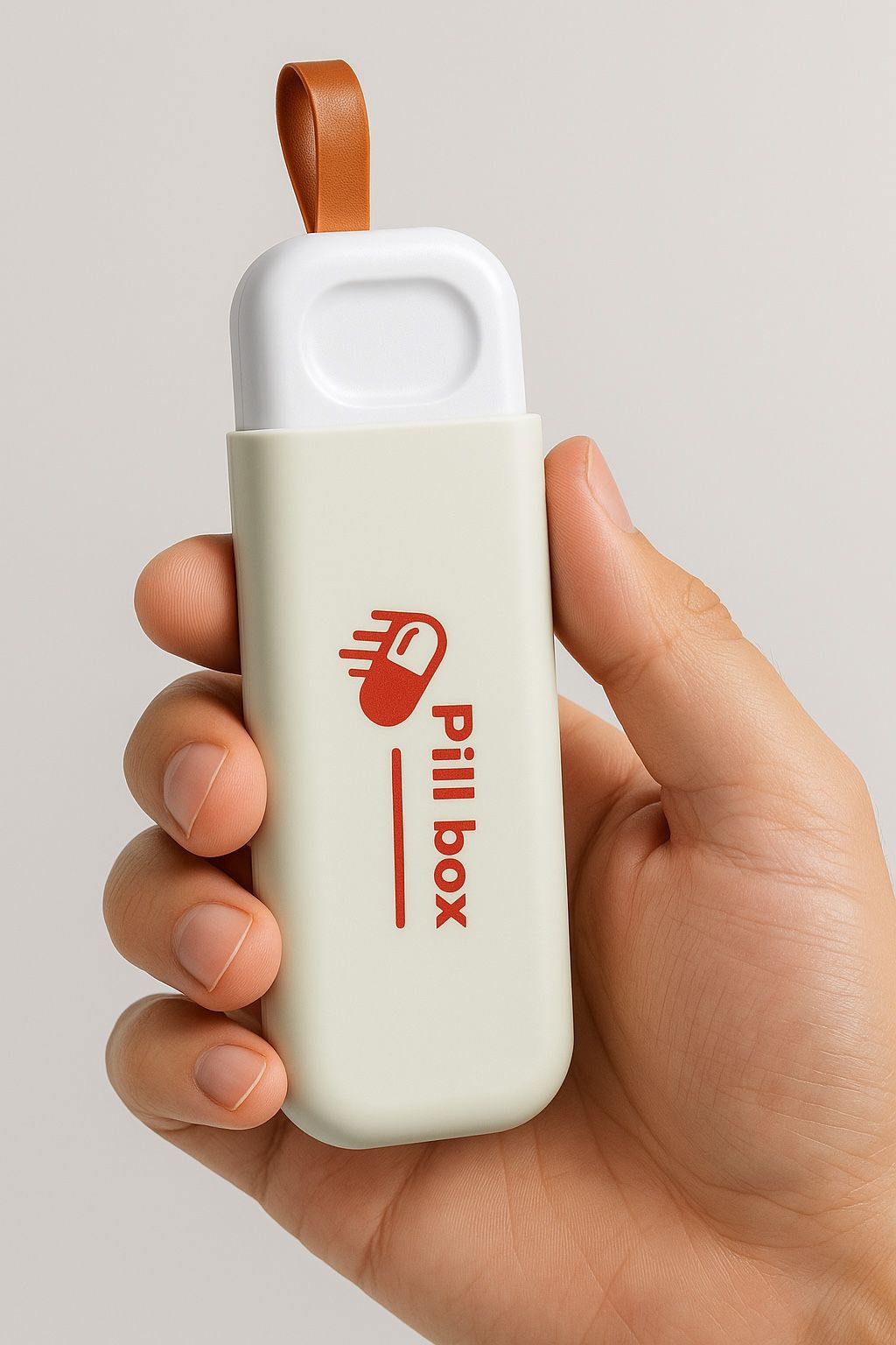 Slim Travel Pill Box with 3 Compartments and Carry Loop