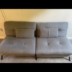 Futon Gray With Two Pillows