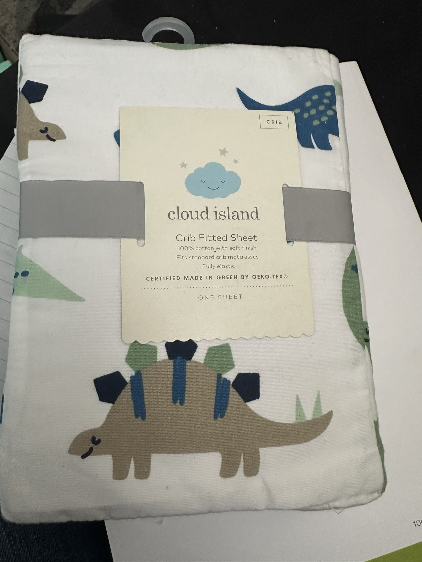 Crib Fitted Sheet (1) Dinosaur 🦕 By Cloud Island