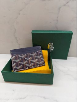 Authentic Goyard Saint Sulpice Card Holder - Navy Blue