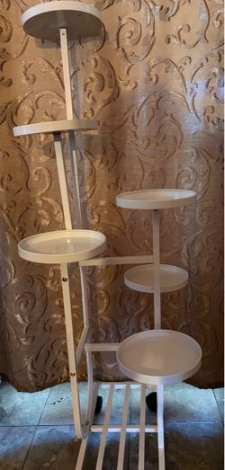 Multi-Tier White Metal Plant Stand