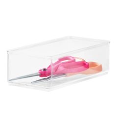 Large Clear Storage Bin Cabinet Organizer Inserts, 4 Pack, 9.37" x 4.68" x 2.95", New in Box