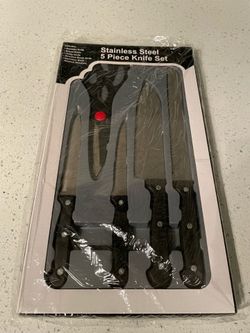 New Stainless Steel 5 Piece Knife Set