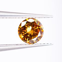 GIA Fancy Deep Orange Yellow Natural Diamond 0.49ct Round Brilliant 