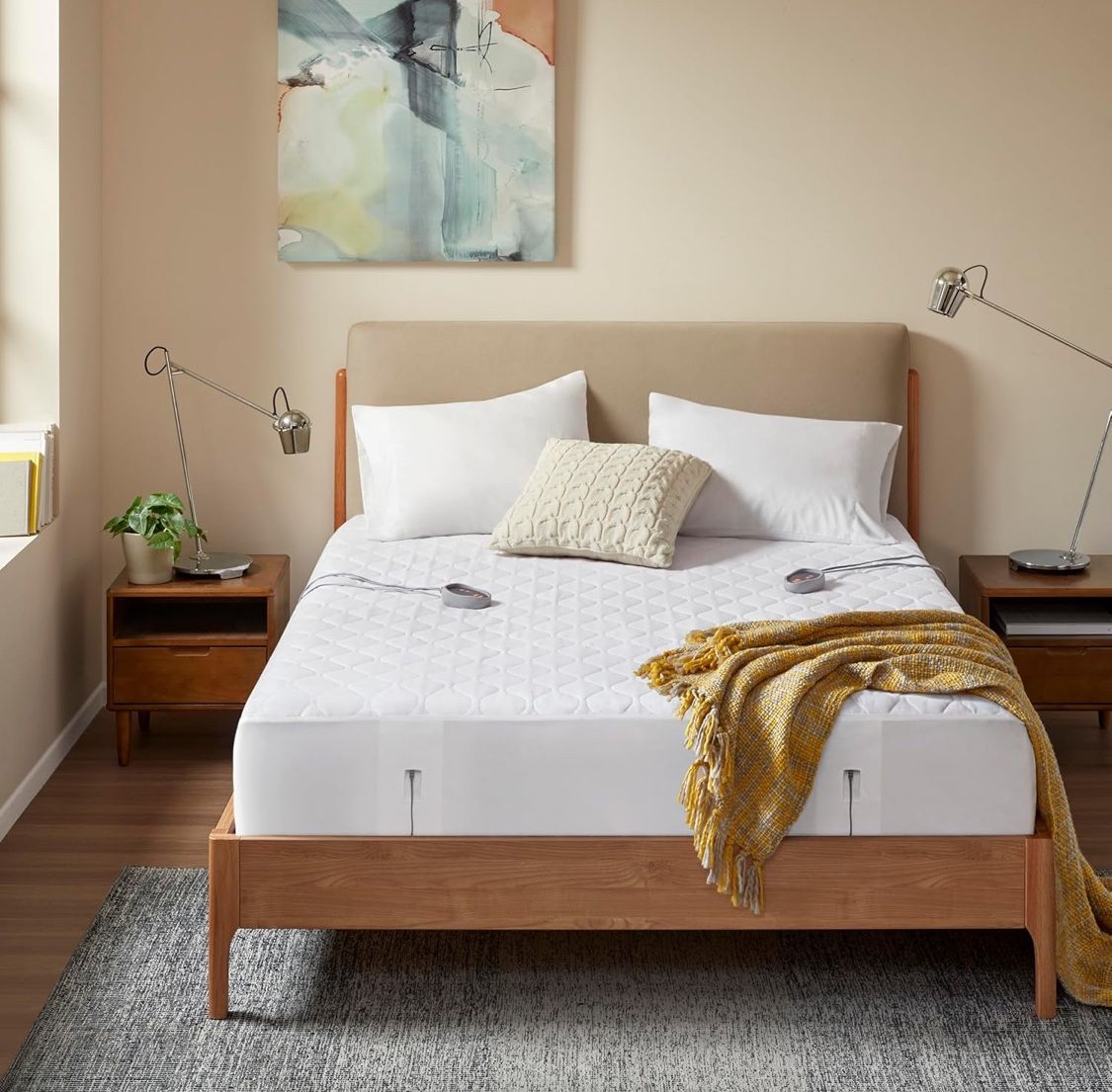 New! Beautyrest 3M Scotchgard Heated Mattress Pad - Electric Bed Warmer with 5 Heat Settings, 10 Hr Auto Shut Off Timer, All Around Elastic Deep Pocke