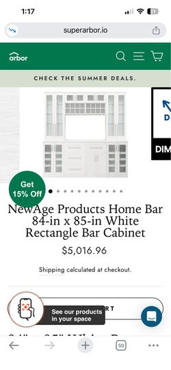 7 pc bar and wine cabinet new age