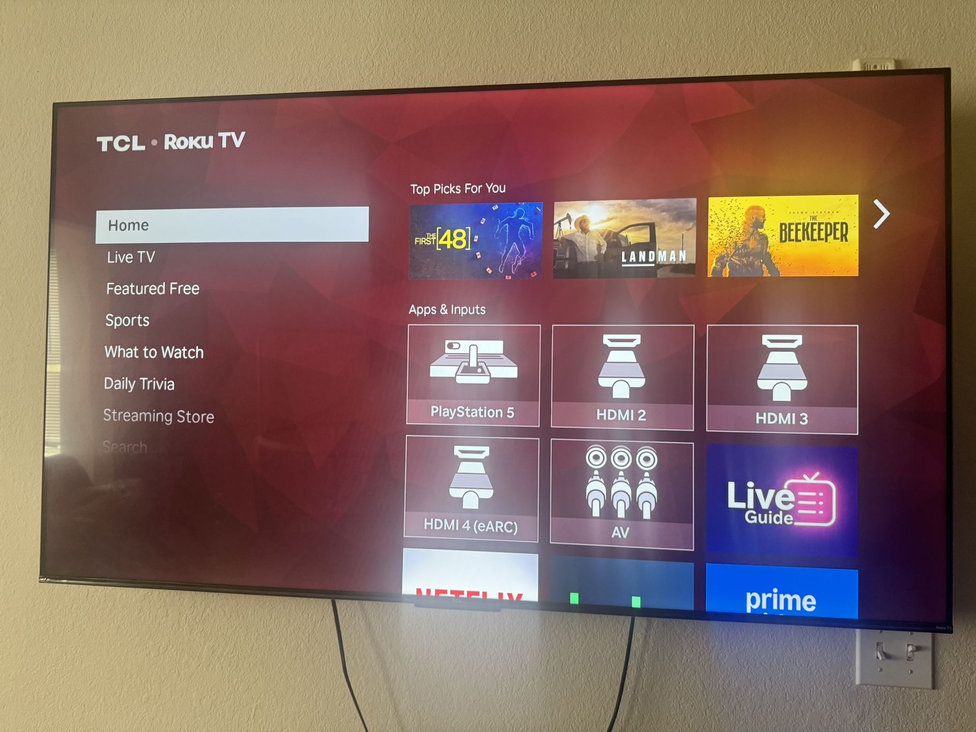 65 Inch TCL roku TV