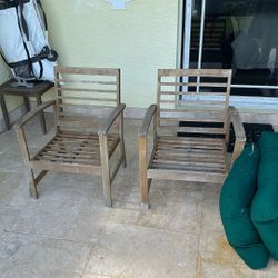 Wood Chairs With Cushions 