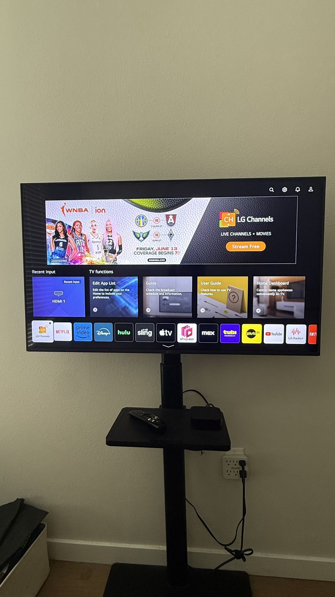 43" LG TV with Remote