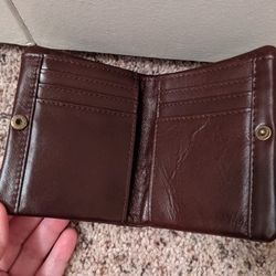 Men's Genuine Cowhide Leather Bifold Vertical Wallet Dark Brown