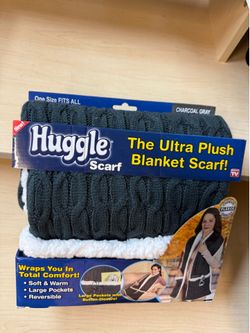 Huggle scarf in charcoal gray, new in box