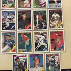 1988 Topps Base Ball Cards 15 Total (#’s listed in description)