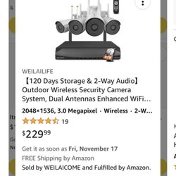 WEILAILIFE Security Camera System 