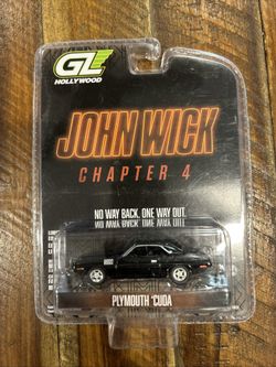 2024 GREENLIGHT HOLLYWOOD SERIES 41 JOHN WICK CHAPTER 4 PLYMOUTH CUDA BLACK