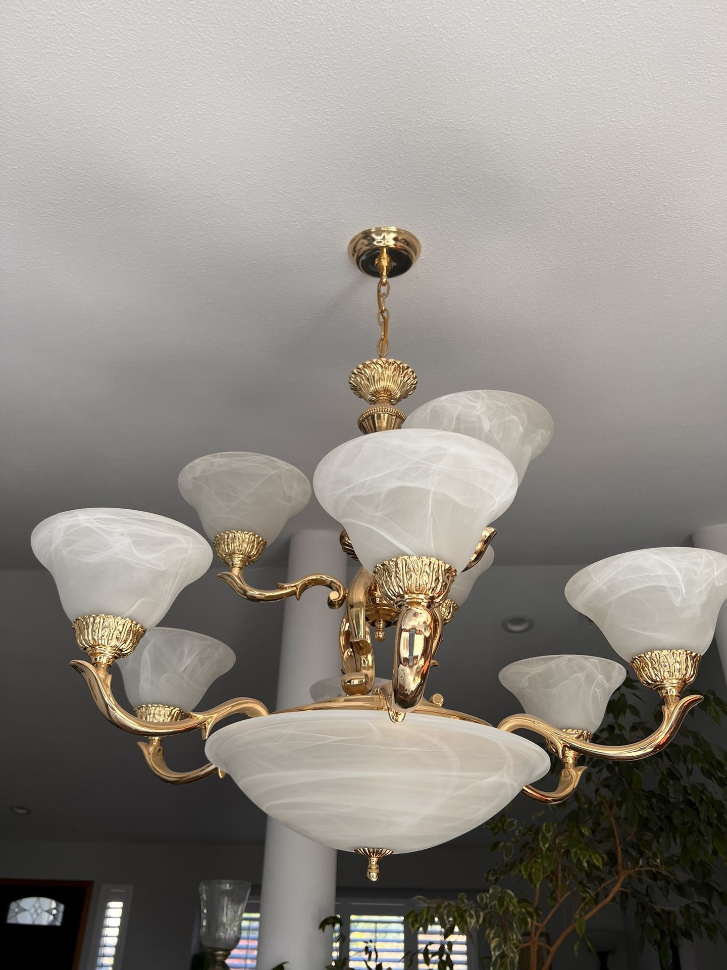 Brass Alabaster Chandelier $300,All Products : American Fashion Style Bags On Sale