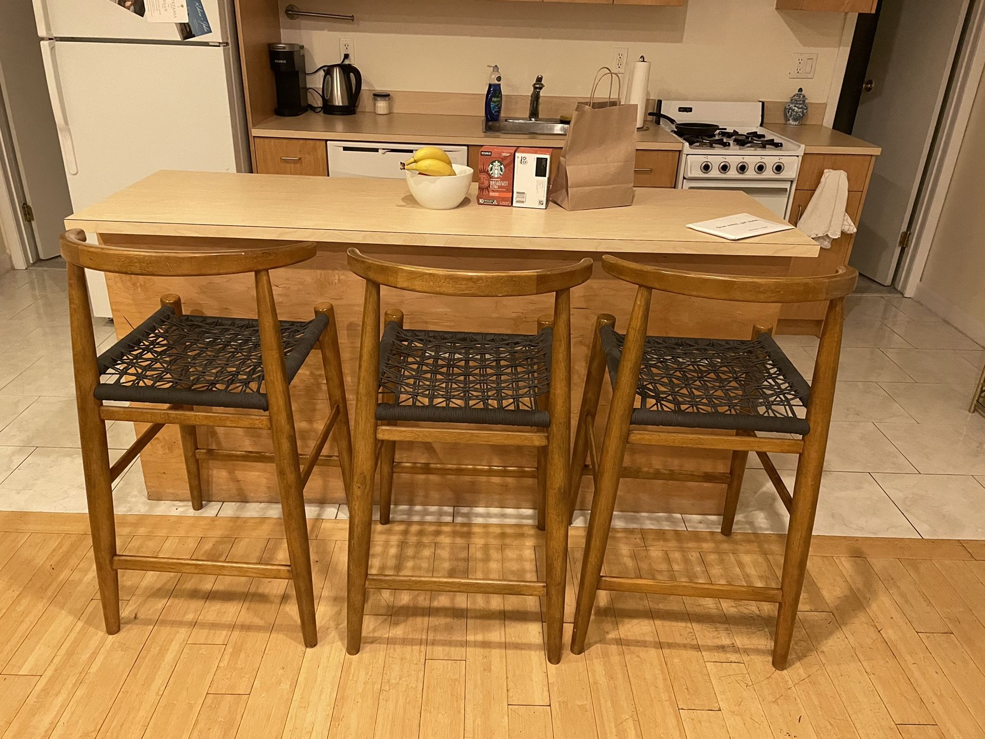 West Elm John Vogel Bar Stools (Set of 3)