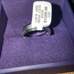 14k Solid White Gold Men’s Wedding Band Size 10