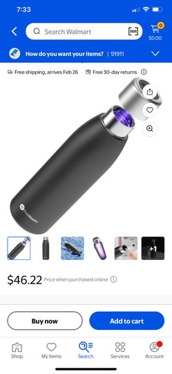 UVC SANITIZING WATER BOTTLE new In Box