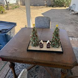 Wood Dining Table with 5 Chairs