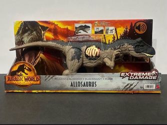 Jurassic World Extreme Damage Roarin' Allosaurus Dinosaur Toy for 4 Year Olds & Up