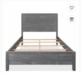 Grey Montauk solid wood full size bed