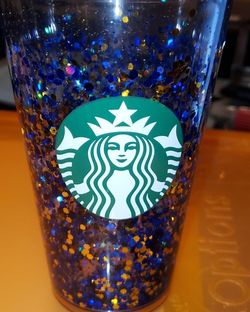 Custom Starbucks Glitter Snowglobe Cup