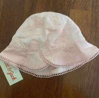 New Cat & Jack Light Pink Baby Infant Sun Hat Size 0-6M