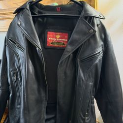 Leather Motorcycle Jacket And Chaps