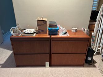 Pair of 2-Drawer Lateral Wood File Cabinets