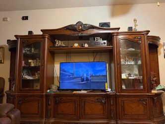 Solid wood entertainment center
