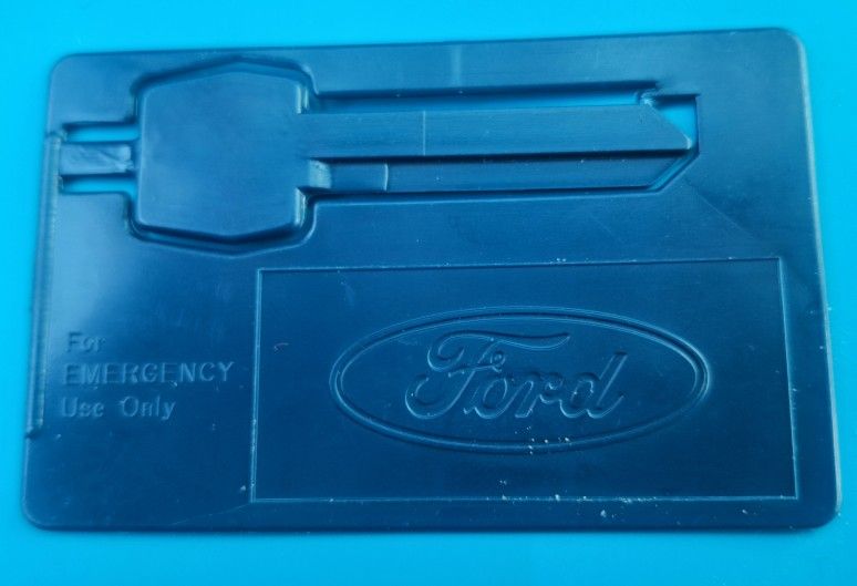 FORD Plastic Emergency Wallet (Uncut) Key. Brand New. Collectors.