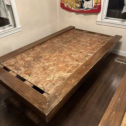 Twin Floating Wood Bed  