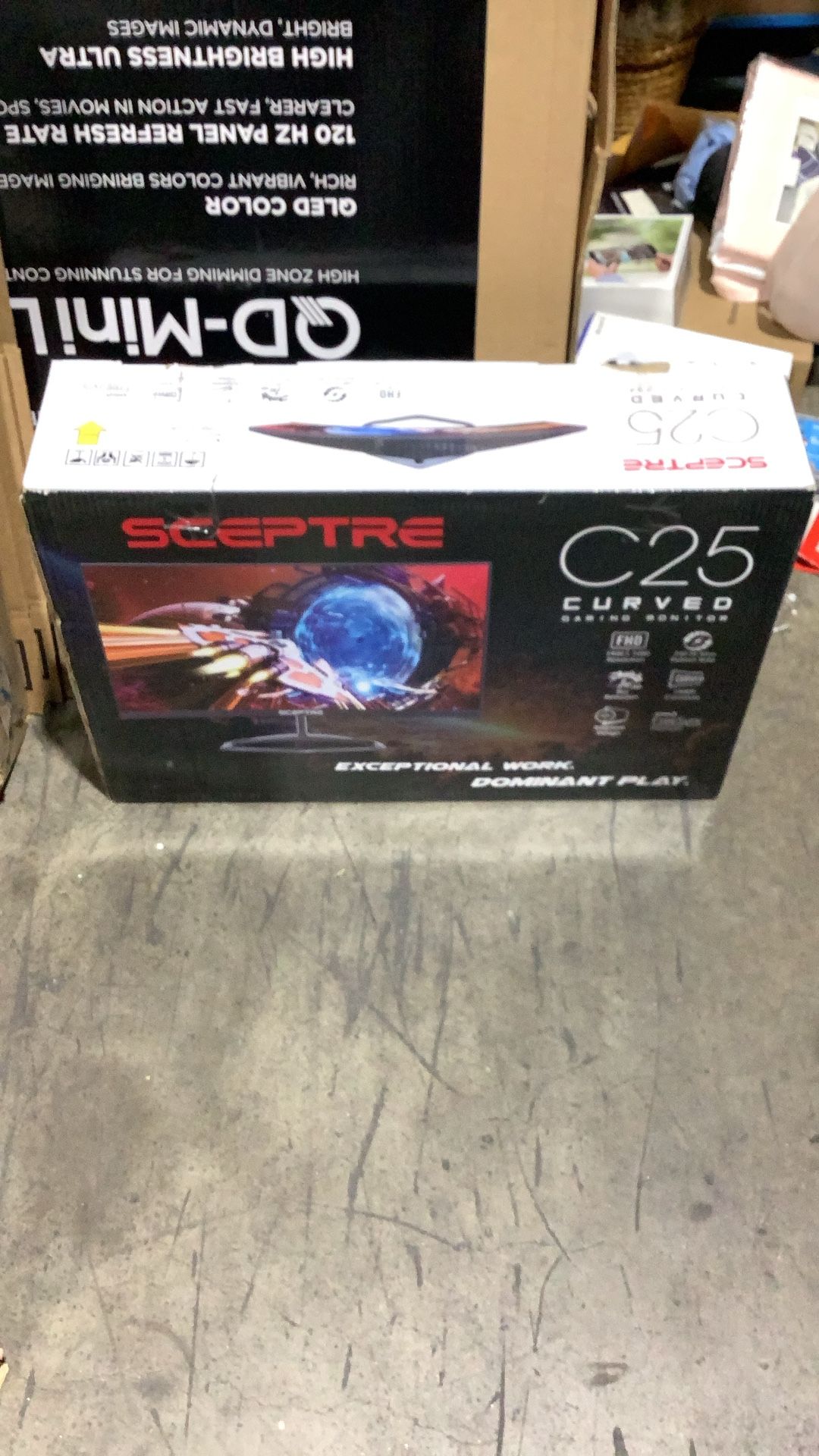 Sceptre Curved 24.5-inch Gaming Monitor up to 240Hz 1080p R1500 1ms DisplayPort x2 HDMI x2 Blue Light Shift Build-in Speakers, Machine Black 2023 (C25