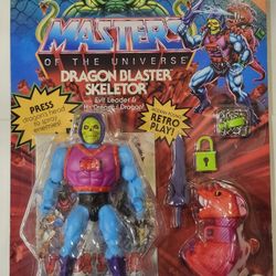 MASTERS OF THE UNIVERSE. RETRO PLAY.  DRAGON BLASTER SKELETOR 5 1/2 " DELUXE ACTION FIGURE. 