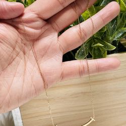18k Gold Necklace 18” 