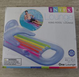 INTEX King Kool Lounge Floating Swimming Pool Lounger with Headrest &Cupholder