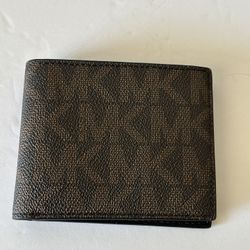 Michael Kors Signature Logo Brown Bifold Wallet 