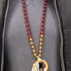 Washington Commander. Redskin Mardi gras beads.