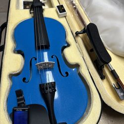 Nice Blue 4/4 Violin with New Bow, Digital Tuner, Shoulder Rest, Extra Strings $120 Firm