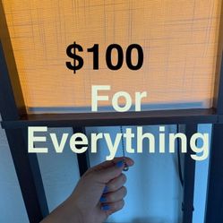 Lamp, 2 Stool Chairs, Foot Rest/storage Space