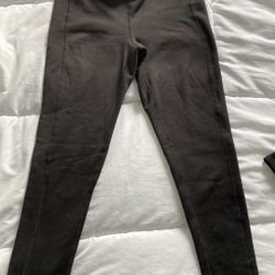 Women Black Fleece Leggings Small Size 