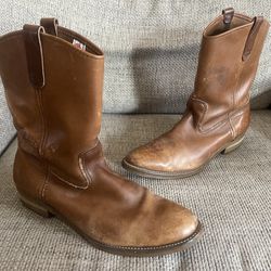 Vintage Red Wing Shoes Brown Leather Work Boots Size 14A