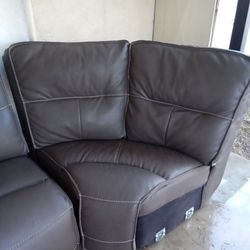 4 Piece Faux Leather Couch Set 