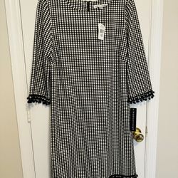 Madison Leigh black and white shift dress size 12