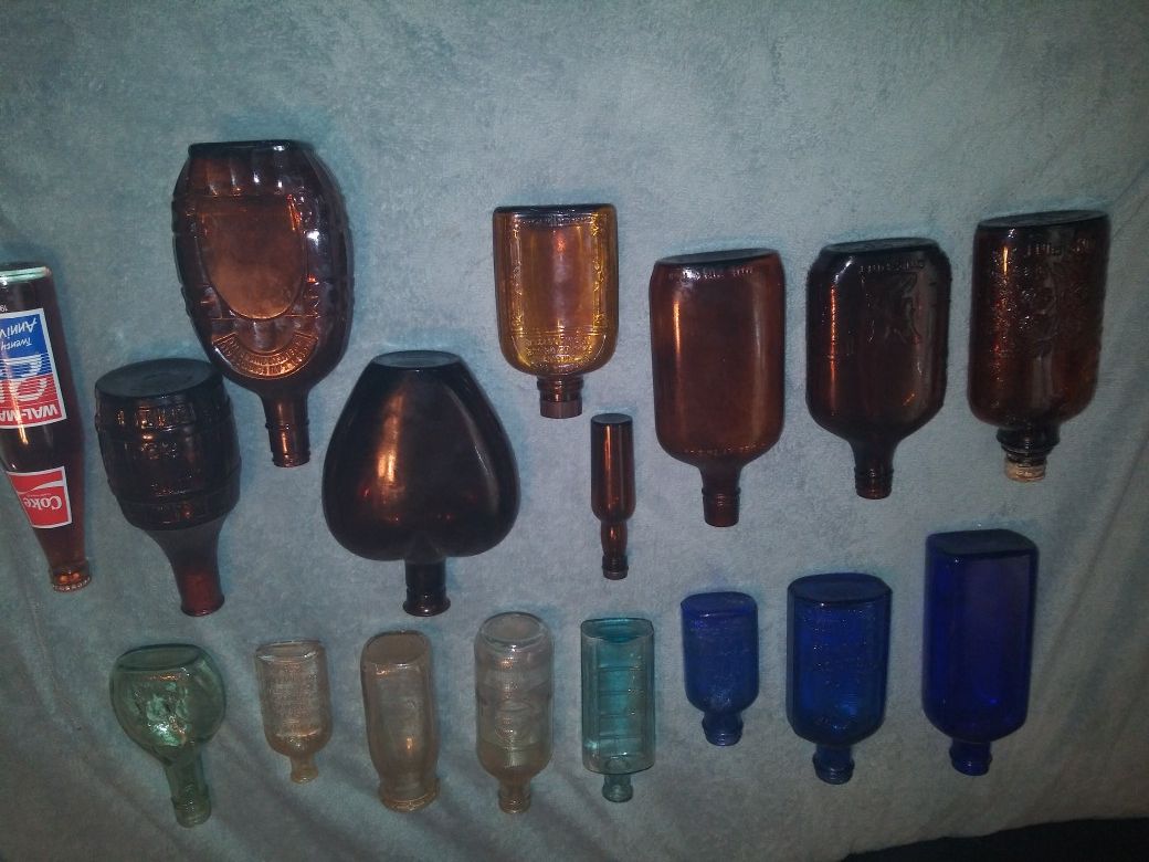 Antique glass bottles