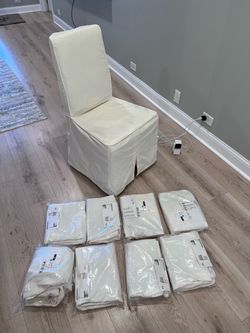White Slipcovered Dining Chairs
