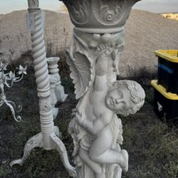 Gorgeous Hand Carved Cherub Pedestal 