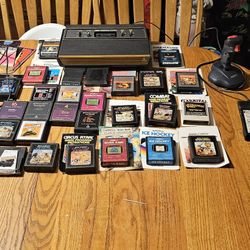 Atari 2600 Console Game Lot And Extra Controllers Most Games Have Manuals 