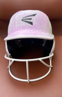 Baseball and softball Easton T-Ball / Small Youth Batting Helmet with Facemask – White/Pink Customization
